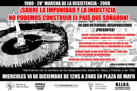 Convocatoria a la 28va Edición de la Marcha de la Resistencia