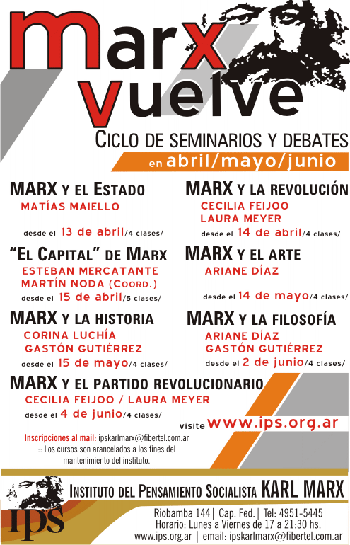 Ciclo de Seminarios y Debates del Instituto de Pensamiento Socialista Karl Marx